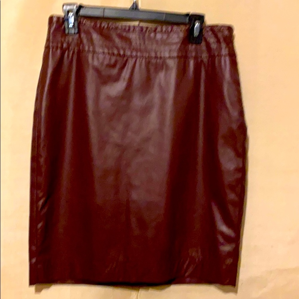Perfect for the holidays—faux leather pencil skirt